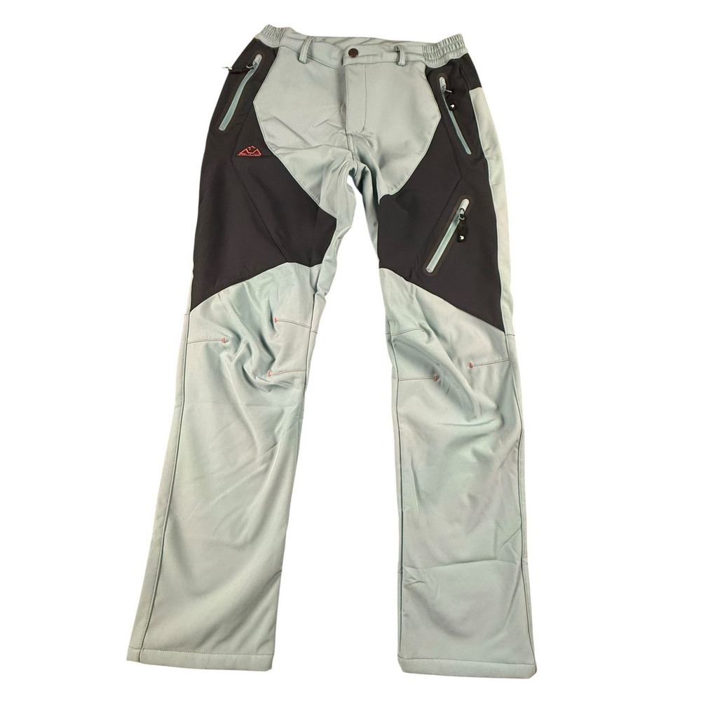 OUTDOORSPORTS Hiking Pants Mens Medium Blue Black Fleece Lined Stretch 32x29